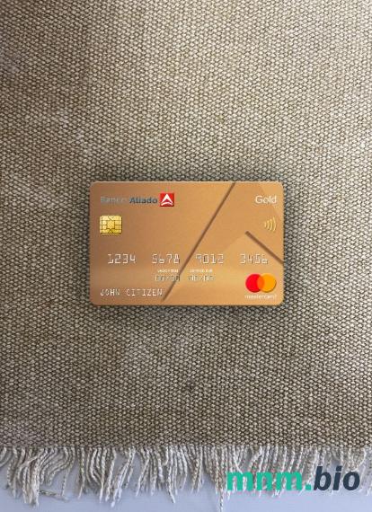 Panama Banco Aliado bank mastercard gold wygląd fotograficzny skan PSD + zdjęcie